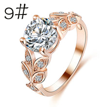 Load image into Gallery viewer, Flower Crystal Wedding Ring For Women Jewelry Accessories Rose Gold Gold Engagem