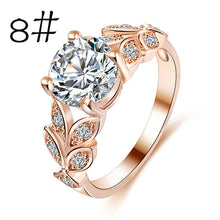 Load image into Gallery viewer, Flower Crystal Wedding Ring For Women Jewelry Accessories Rose Gold Gold Engagem