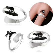 Load image into Gallery viewer, 1Pcs Cute Halloween Ghost Witch Broom Finger Ring Open Rings Party Cosplay Jewelry